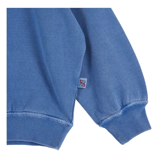 Organic cotton plain sweatshirt | Blue