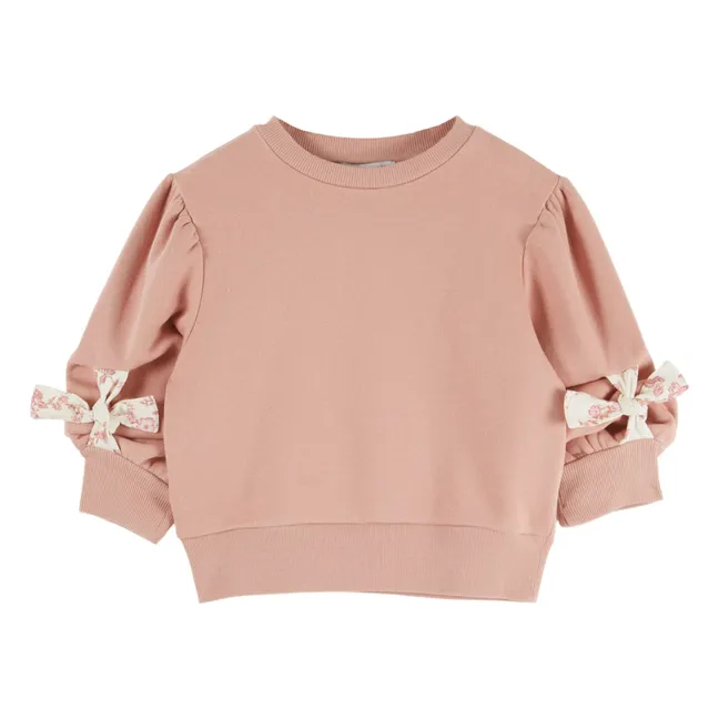 Sweat Nœuds Rosalie Coton Bio | Rose