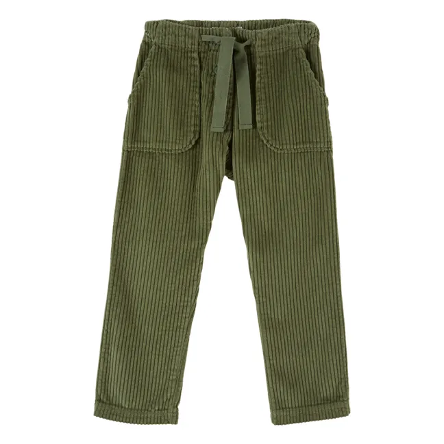 Pantalon Droit Velours Côtelé | Vert