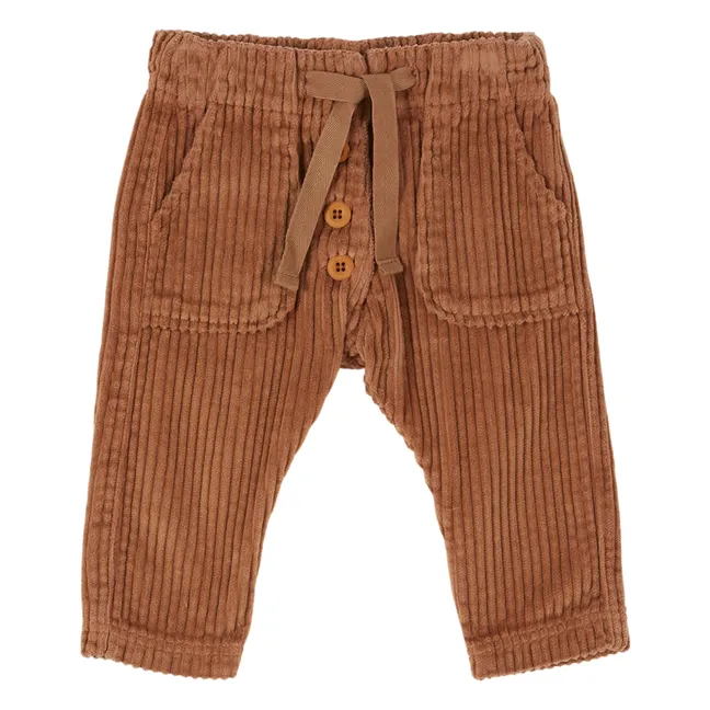 Pantalon Droit Velours Côtelé | Marron