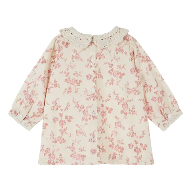 Robe Col Crochet Coton Bio | Ecru