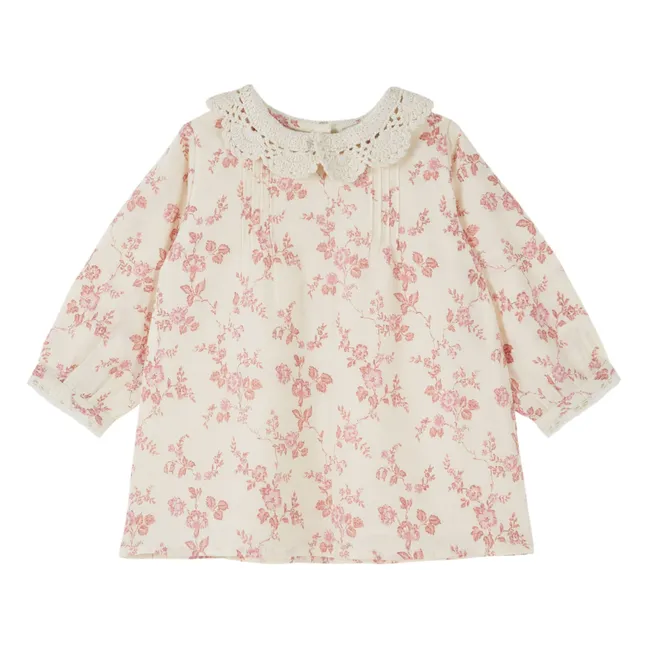Robe Col Crochet Coton Bio | Ecru