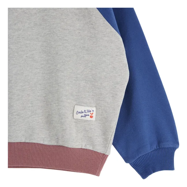 Sweat Colorblock Coton Bio | Gris chiné