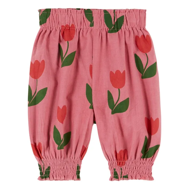Pantalon Sarouel Tulipes Velours Côtelé | Rose