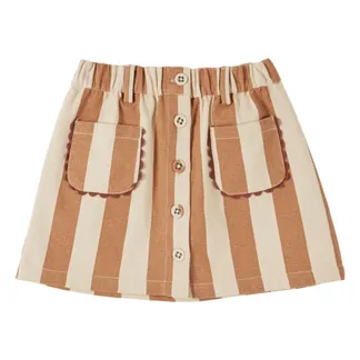 Soor Ploom - Erma Checked Merino Wool Skirt - Ecru | Smallable