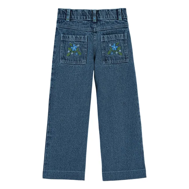 Jean Poches Brodées | Bleu