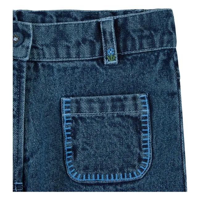 Jean Poches Brodées | Bleu