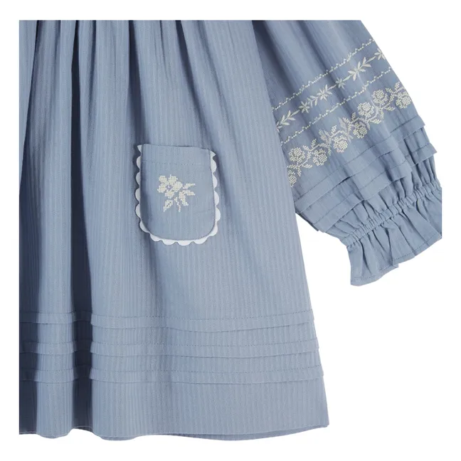 Robe Brodée | Bleu