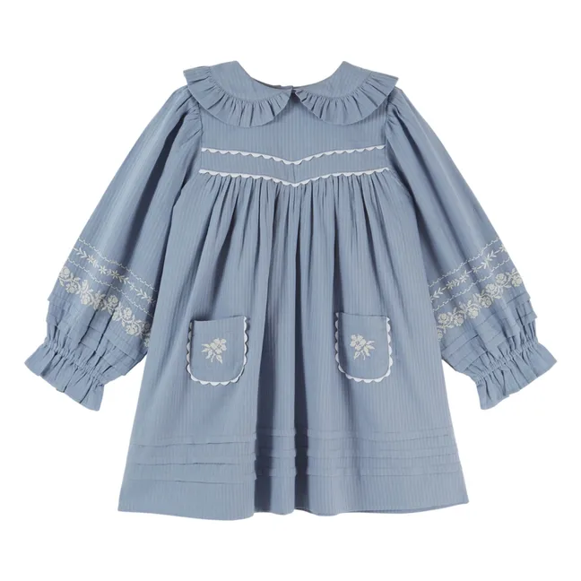 Robe Brodée | Bleu