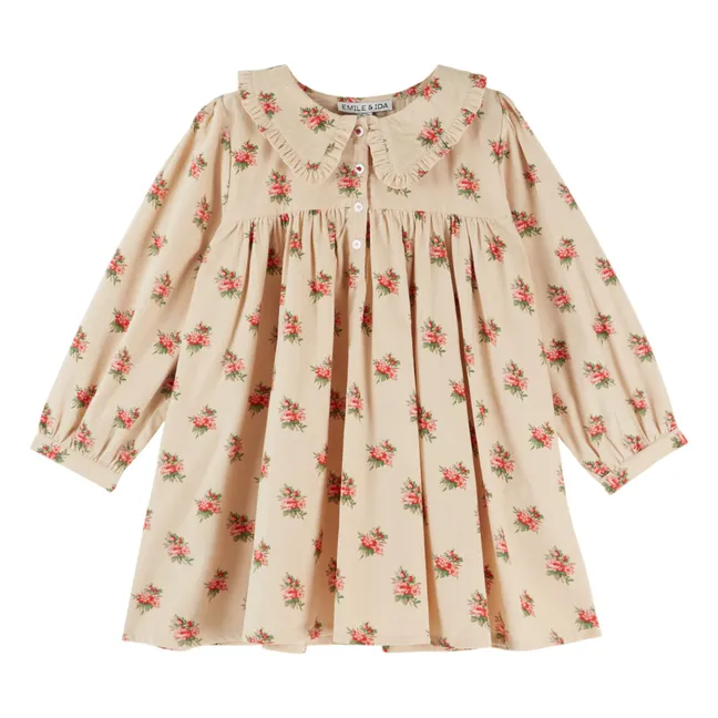 Robe Ample Fleurie | Ecru