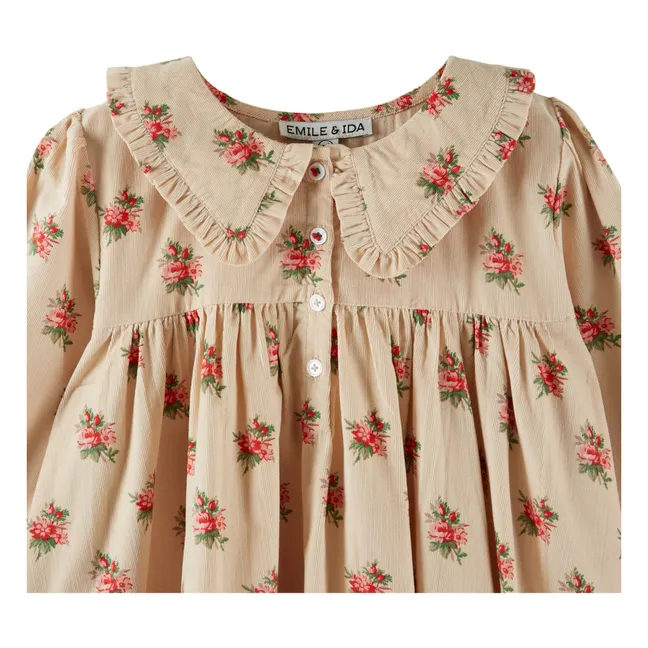 Robe Ample Fleurie | Ecru