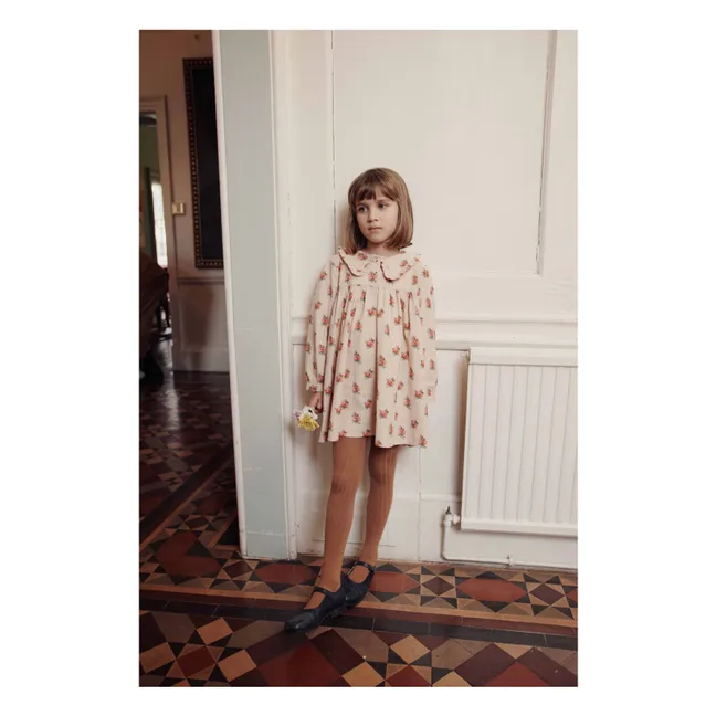 Robe Ample Fleurie | Ecru