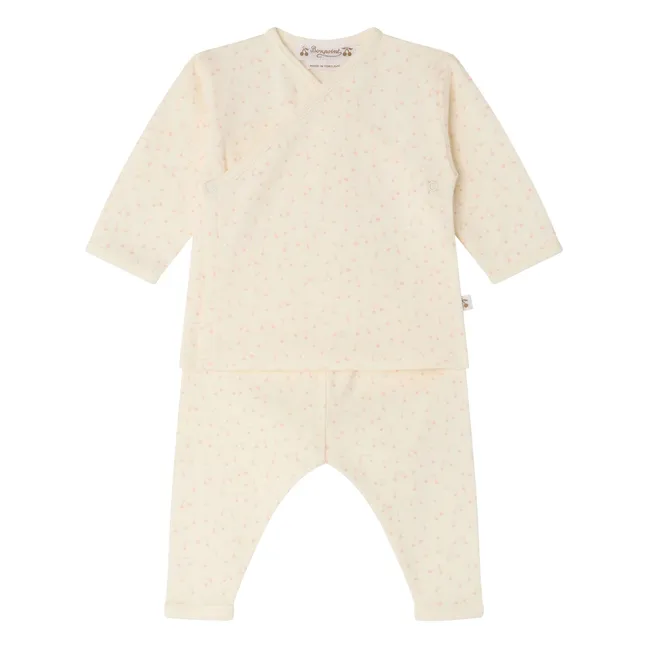 Timao organic cotton T-shirt and pants set | Cream