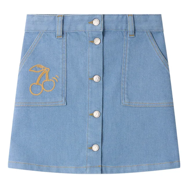 Jupe Dexie Denim Coton Bio | Bleu gris