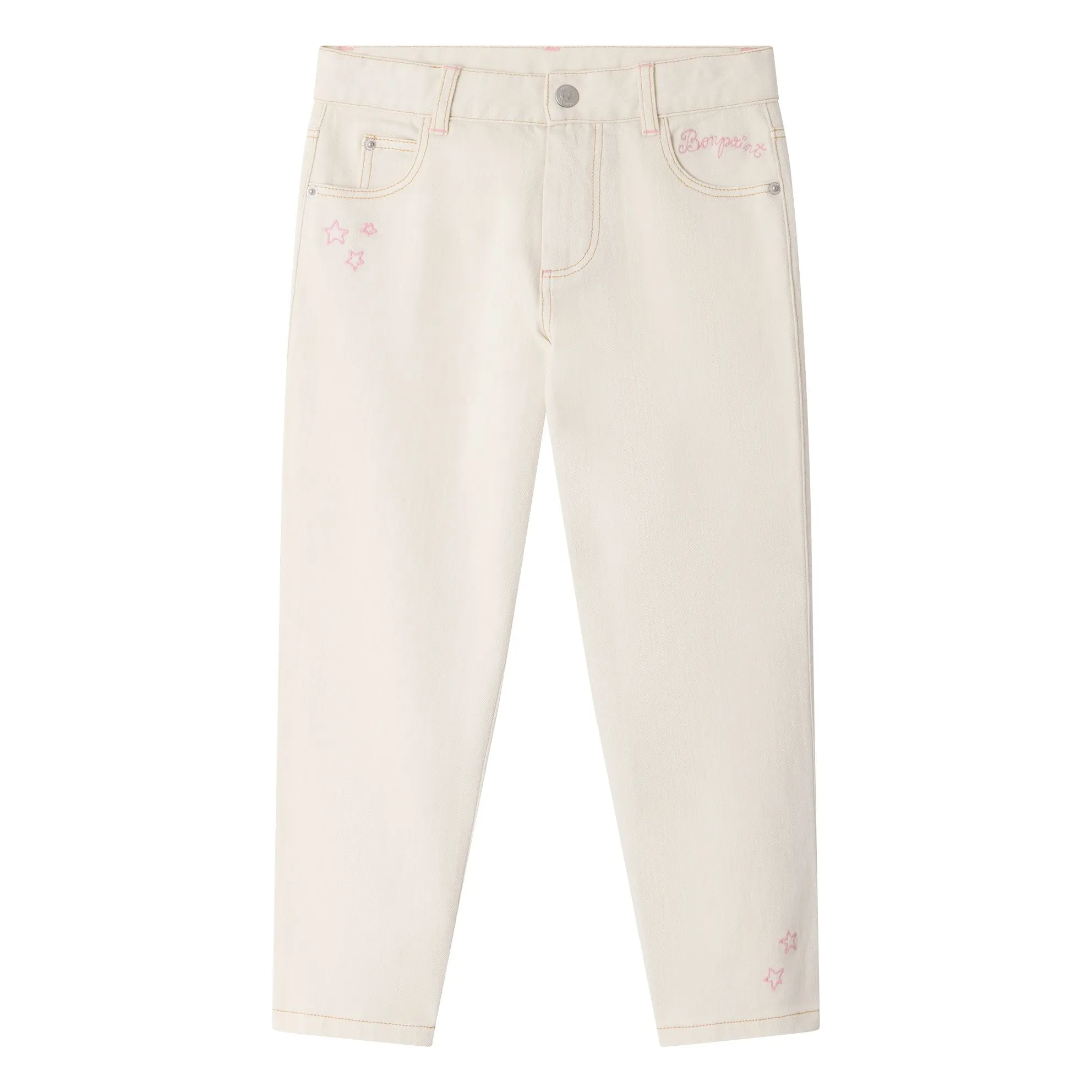 Bonpoint Girls Ecru Eloha Organic Cotton Pants