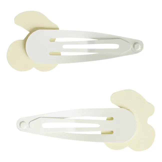 Set of 2 Marina Cherry hair clips | Ivory