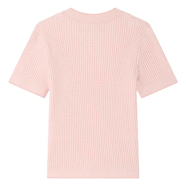 Melie Organic Cotton Short Sleeve Sweater | Pink