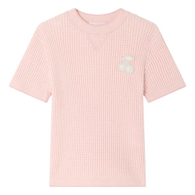 Melie Organic Cotton Short Sleeve Sweater | Pink