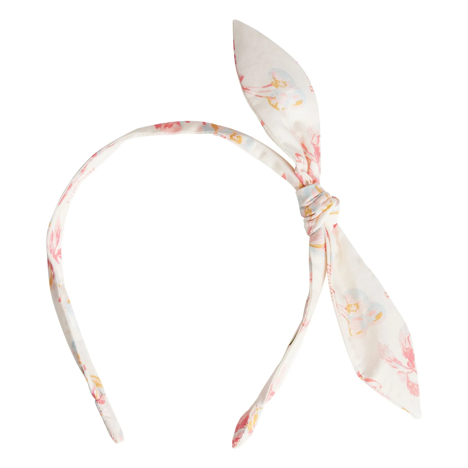 Serre-tête Lorette Cerises Coton Bio | Ecru- Image produit n°0
