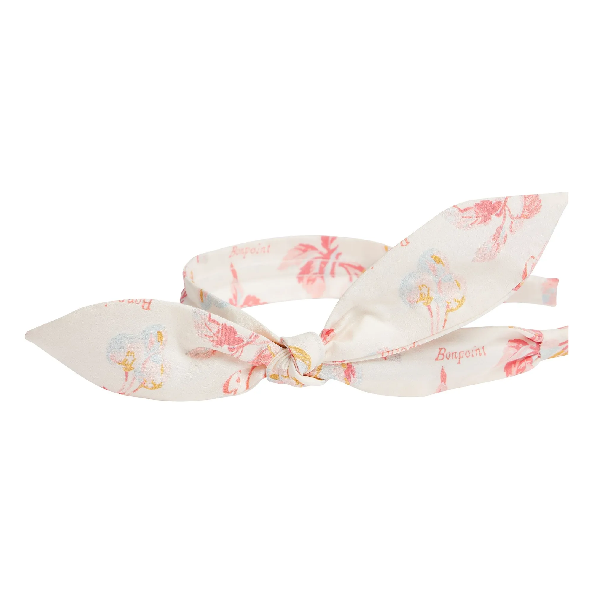 Serre-tête Lorette Cerises Coton Bio | Ecru- Image produit n°1