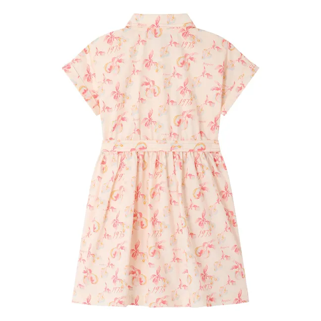 Robe Gisele Cerises Coton Bio | Ecru
