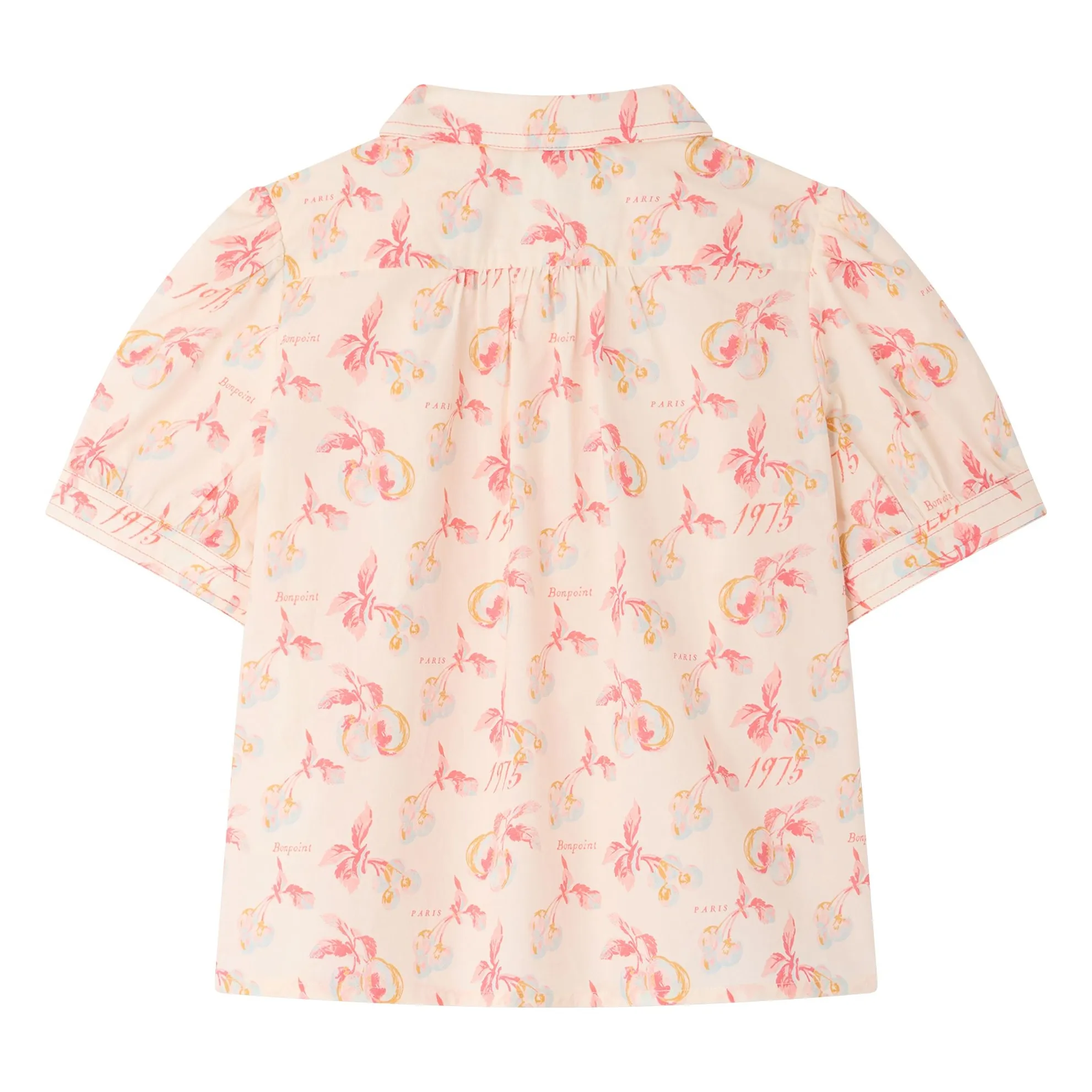 Blouse Mathilda Cerises Coton Bio | Ecru- Image produit n°2
