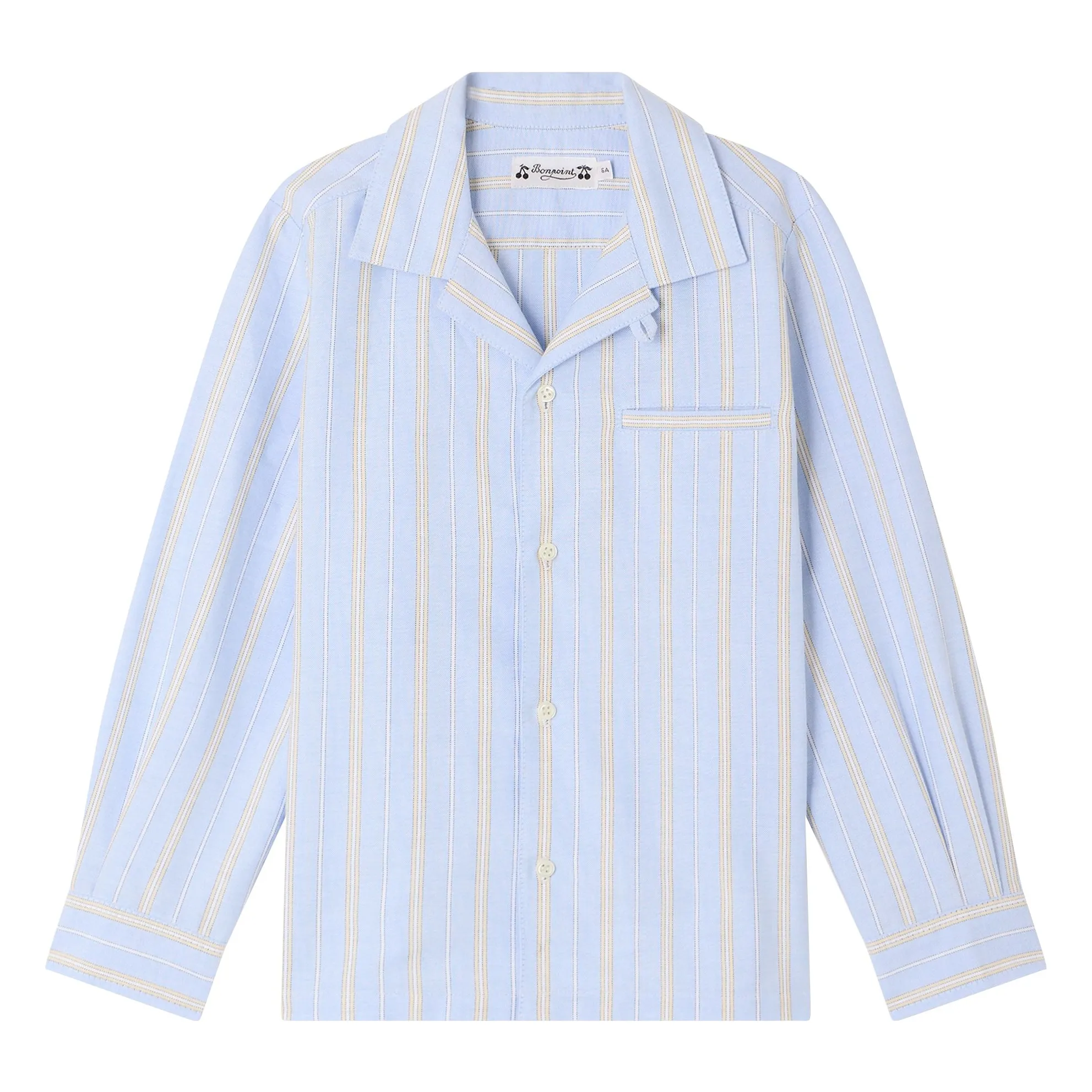 Chemise Mael Rayée Coton Bio | Bleu Clair- Image produit n°0