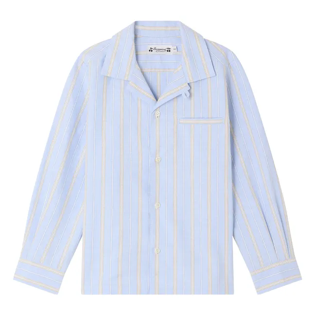 Chemise Mael Rayée Coton Bio | Bleu Clair