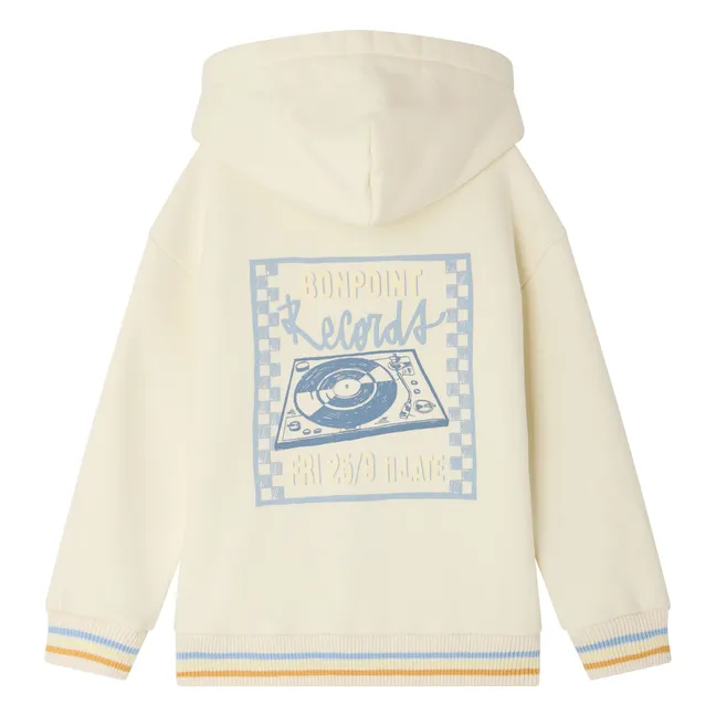 Sweat Capuche Ecusson Elroy Coton Bio | Ecru