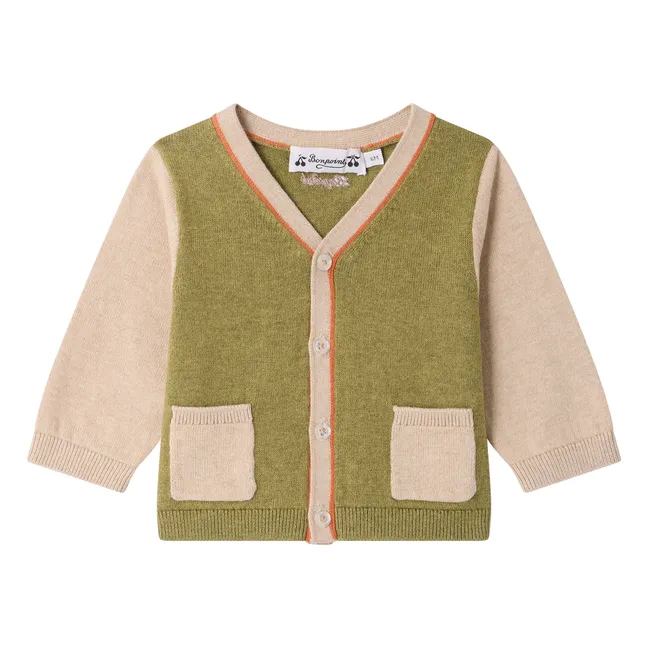 Cardigan Tahiel Coton Bio | Kaki