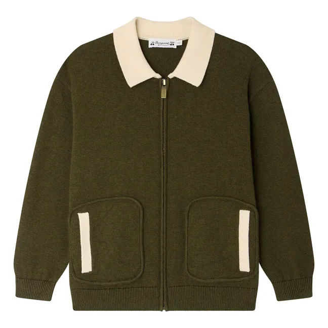 Gilet Chiné Martin Coton Bio | Kaki