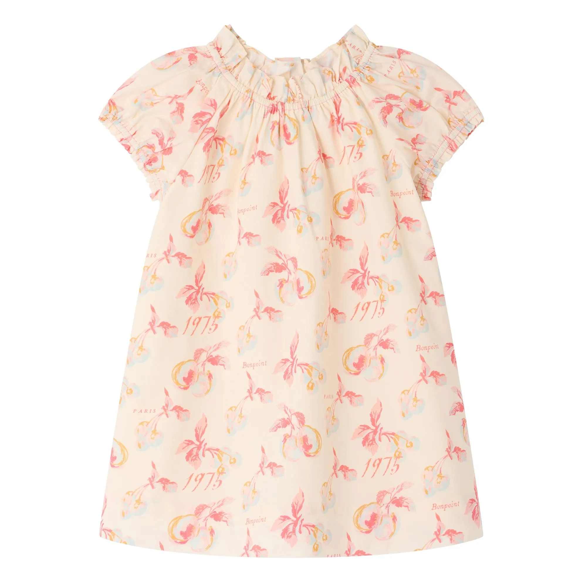 Bonpoint Ecru Dress Sidwell Cerises Coton Bio