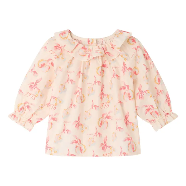 Dolci Cerises Organic Cotton Blouse | Ecru