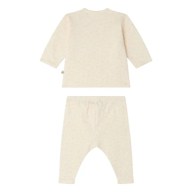 Timao organic cotton T-shirt and pants set | Cream