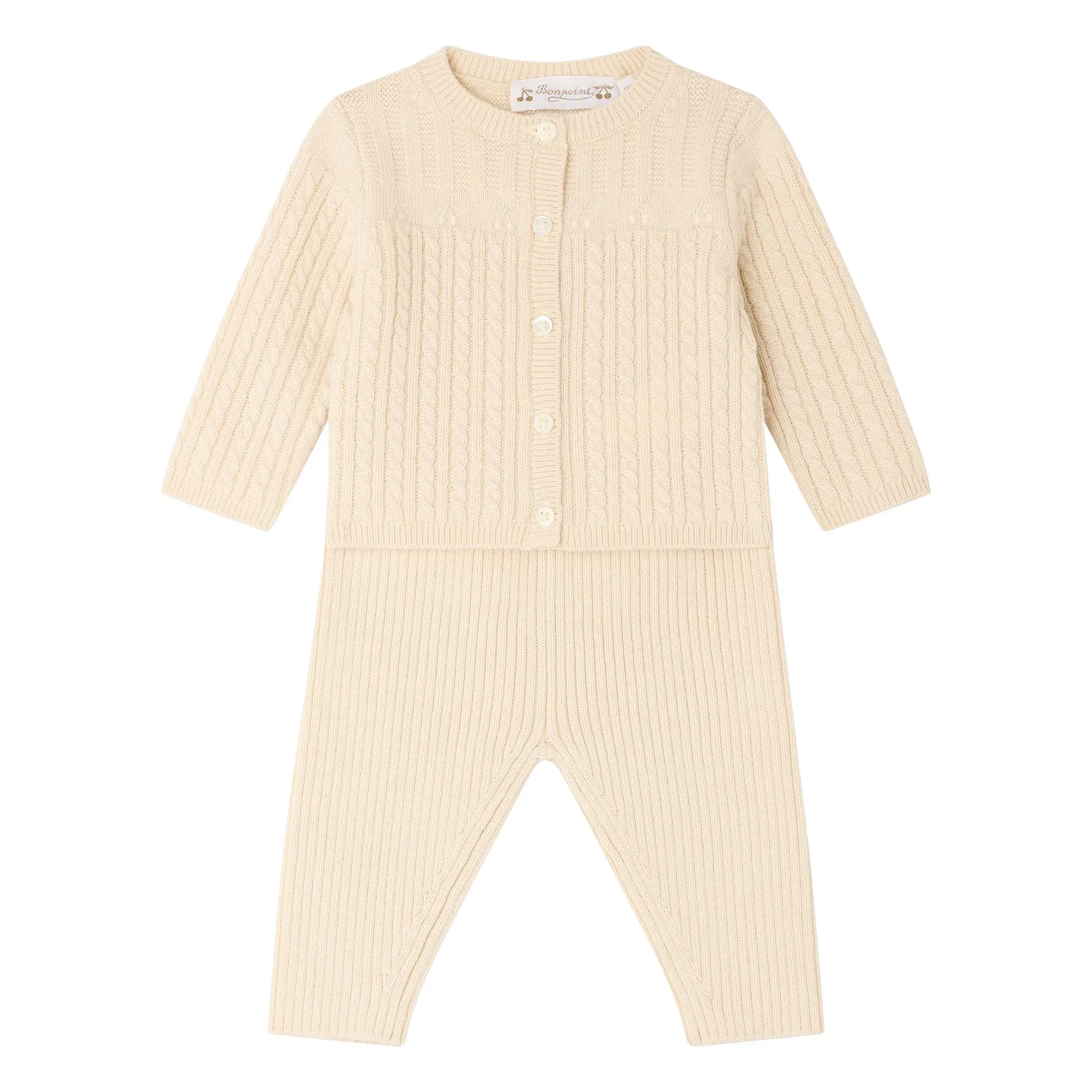Ensemble Lavina Cardigan et Pantalon Laine | Crème- Image produit n°0