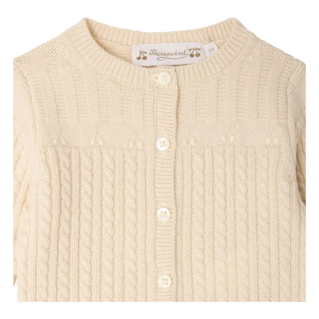 Ensemble Lavina Cardigan et Pantalon Laine | Crème
