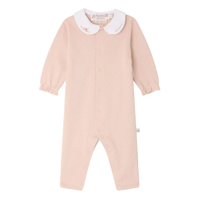 Pyjama Col Claudine Cayla Coton Bio | Rose pêche