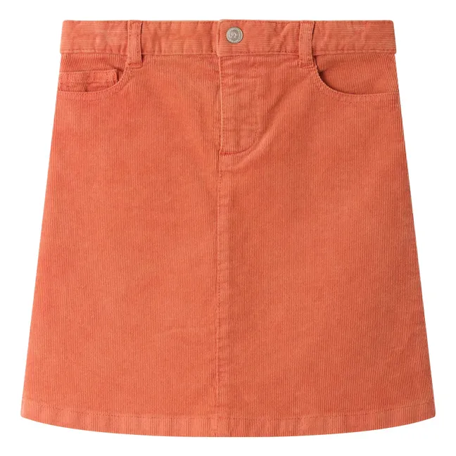 Jupe Merryl Velours Coton Bio | Abricot