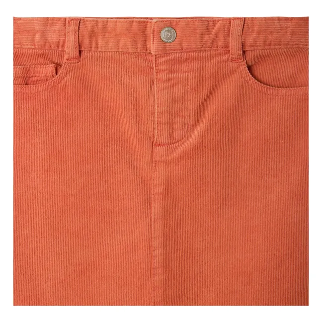 Jupe Merryl Velours Coton Bio | Abricot