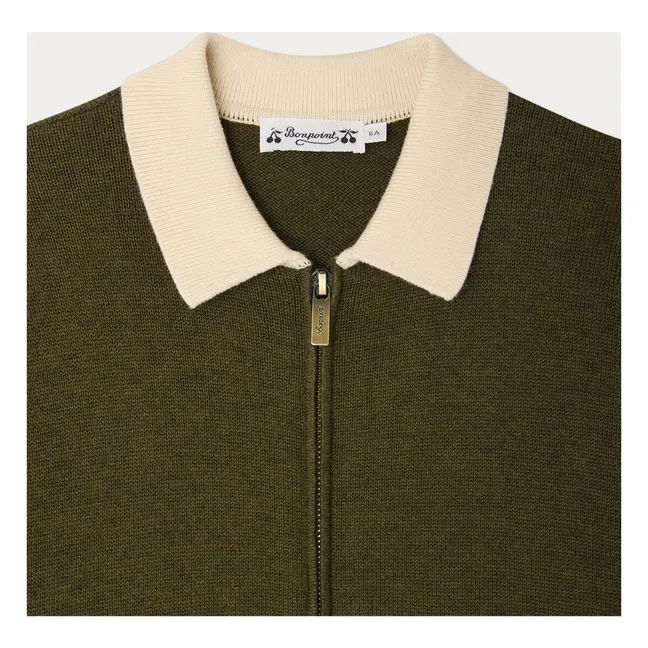 Gilet Chiné Martin Coton Bio | Kaki