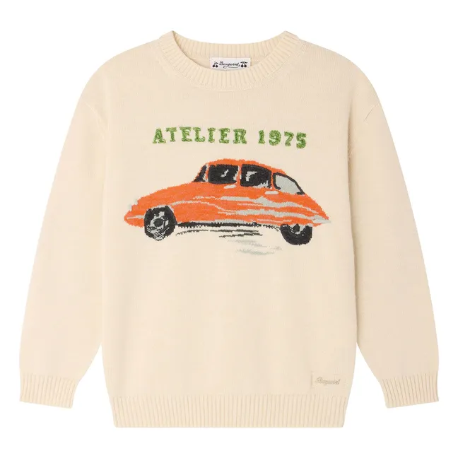 Pull Martinez Voiture Laine | Ecru