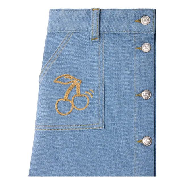 Jupe Dexie Denim Coton Bio | Bleu gris