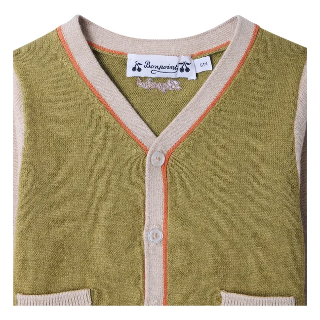 Cardigan Tahiel Coton Bio | Kaki
