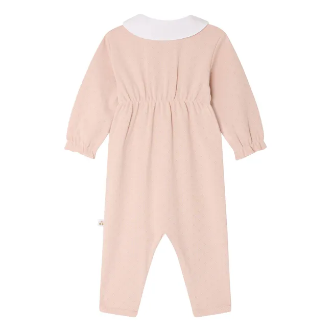 Pyjama Col Claudine Cayla Coton Bio | Rose pêche