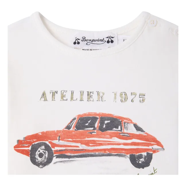 T-shirt Tahsin Voiture Coton Bio | Blanc