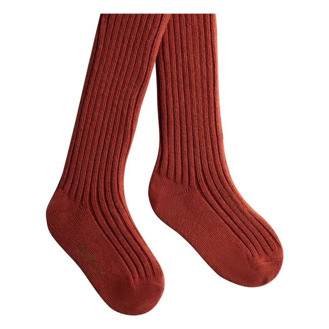 Banny Ribbed Tights | Russet