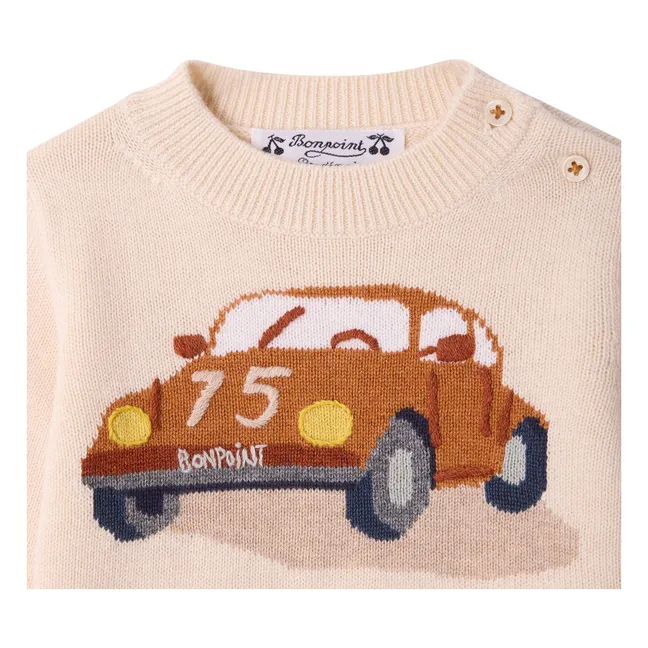 Pull Almire Voiture Laine | Ecru