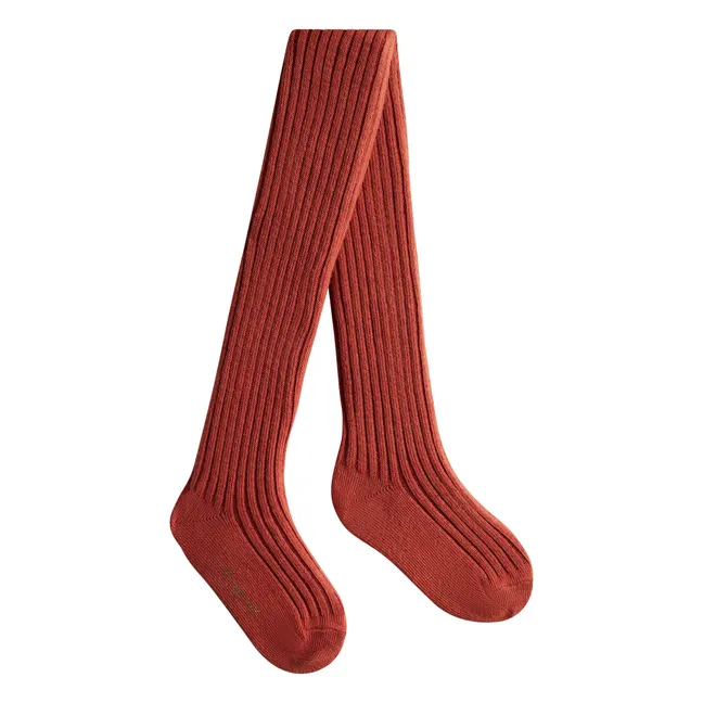 Banny Ribbed Tights | Russet