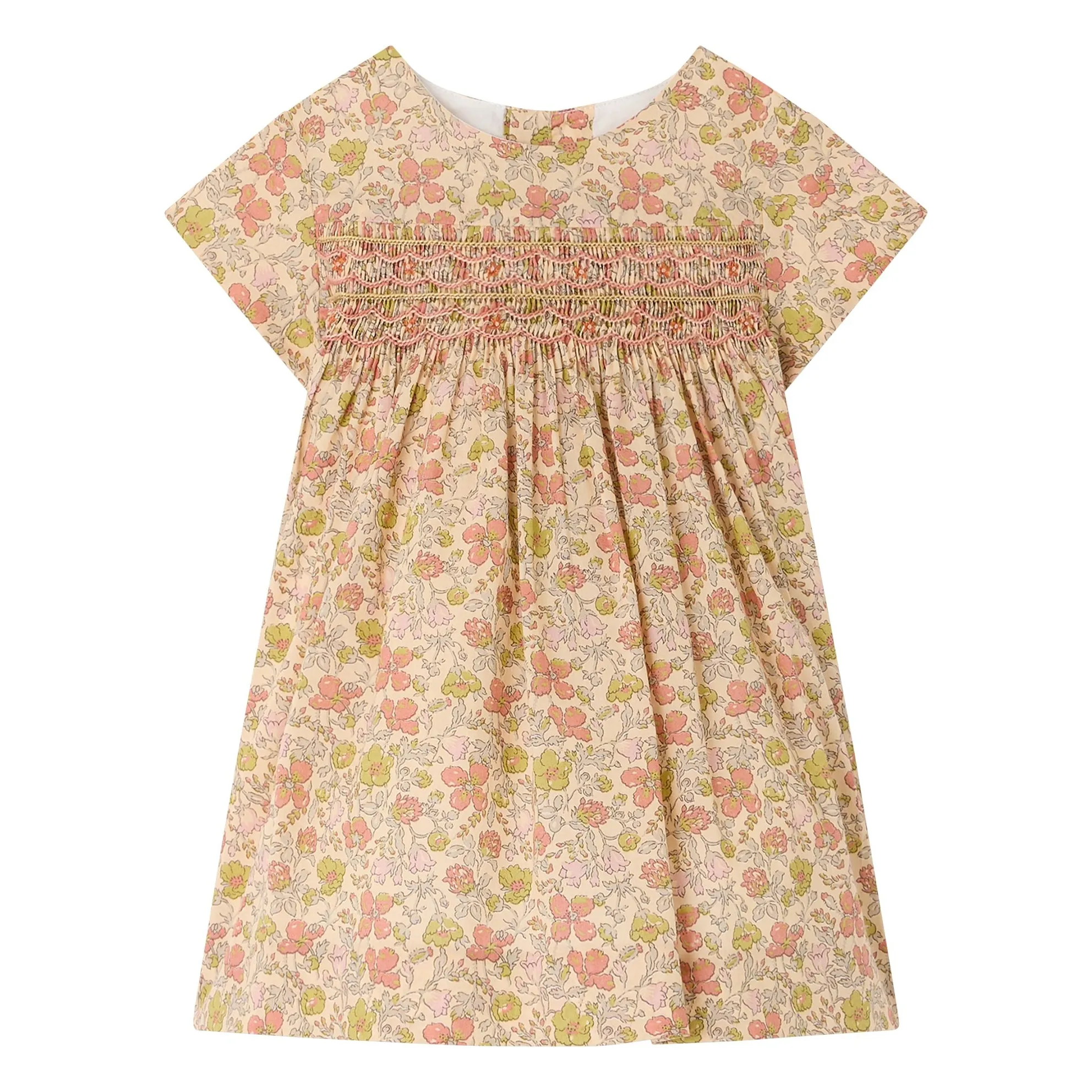 Bonpoint Ecru Maruska Fleurie Organic Cotton Dress