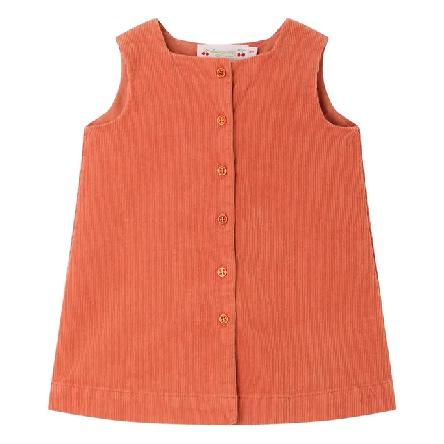 Robe Jacquine Velours Coton Bio | Abricot
